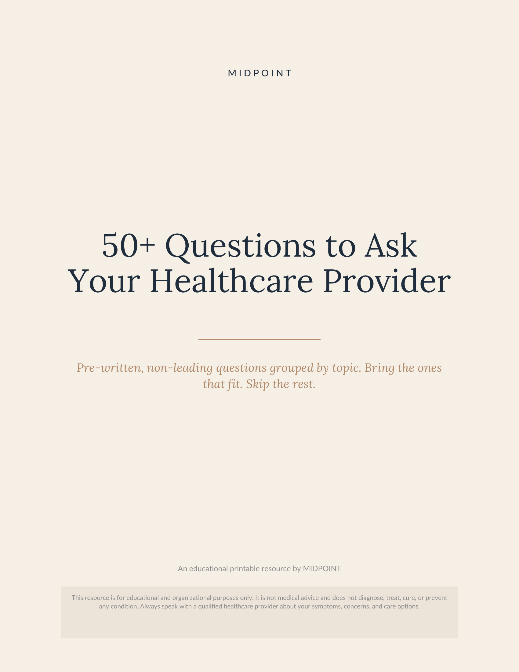 50+ Provider Questions Pack